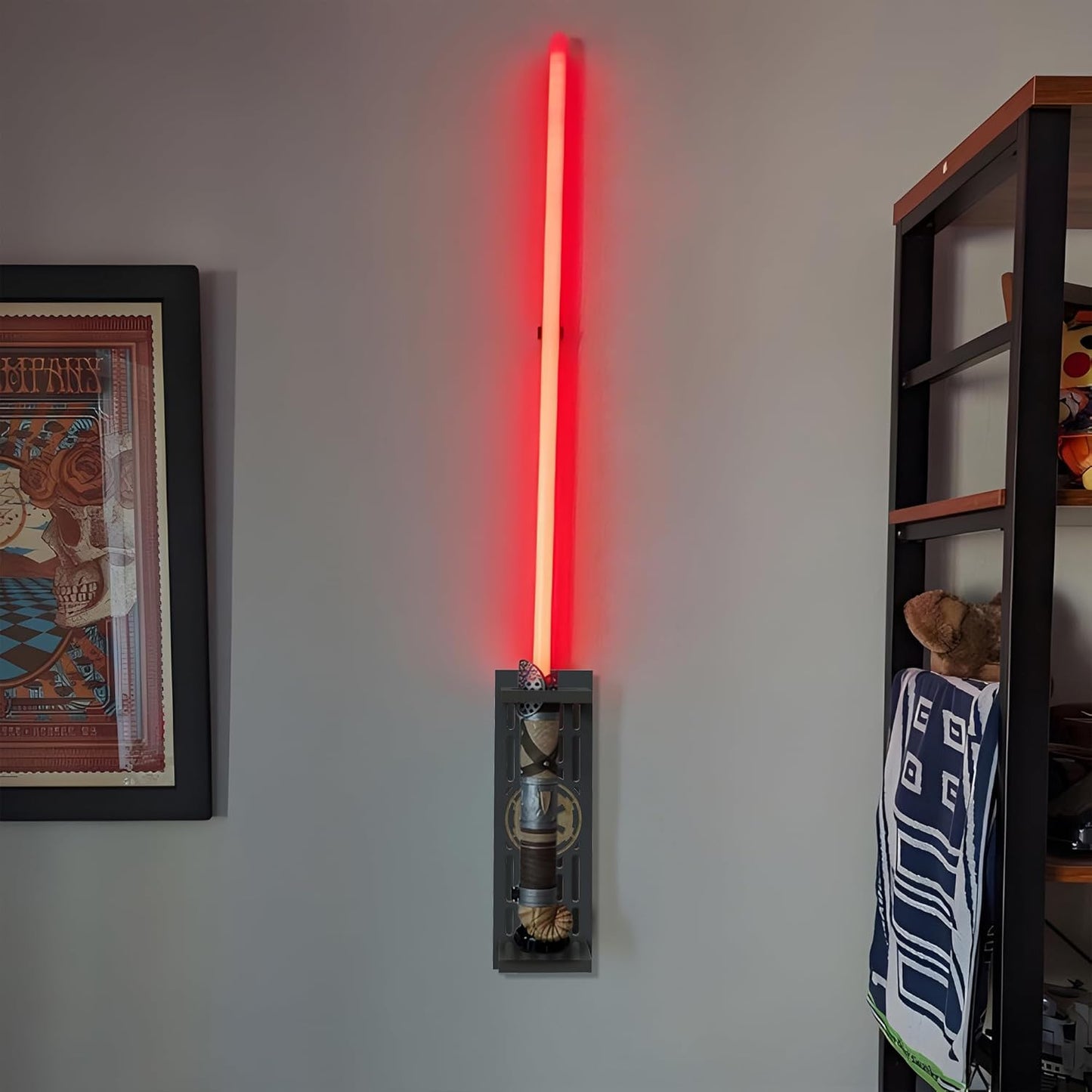 Lightsaber Wall Mount, Lightsaber Stand with Galactic Empire Logo, Lightsaber Wa