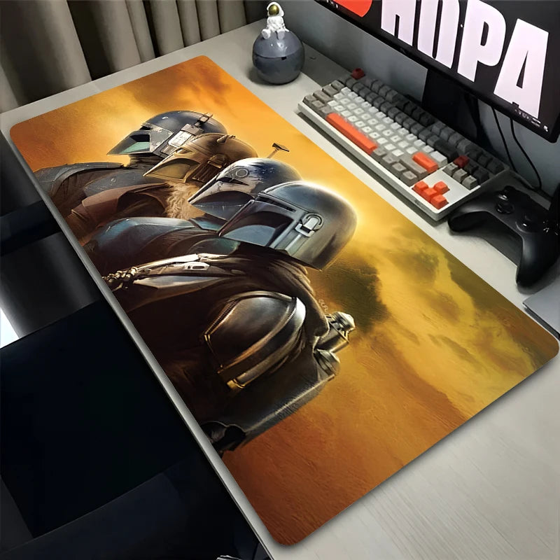900X400 Gamer Mouse Pad S-Star Wars the Mandalorian Laptop Gamer Mousepad Office Gaming Desk Mat Pc Non-Slip Extended Mouse Mats