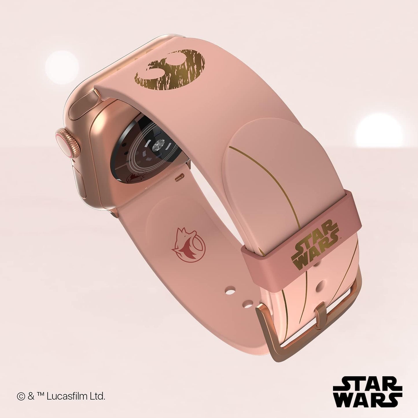 Star Wars - Leia Organa Rose Gold Smartwatch Band - Officially Licensed, Compatible with Every Size & Series of Apple Watch (Watch Not Included)