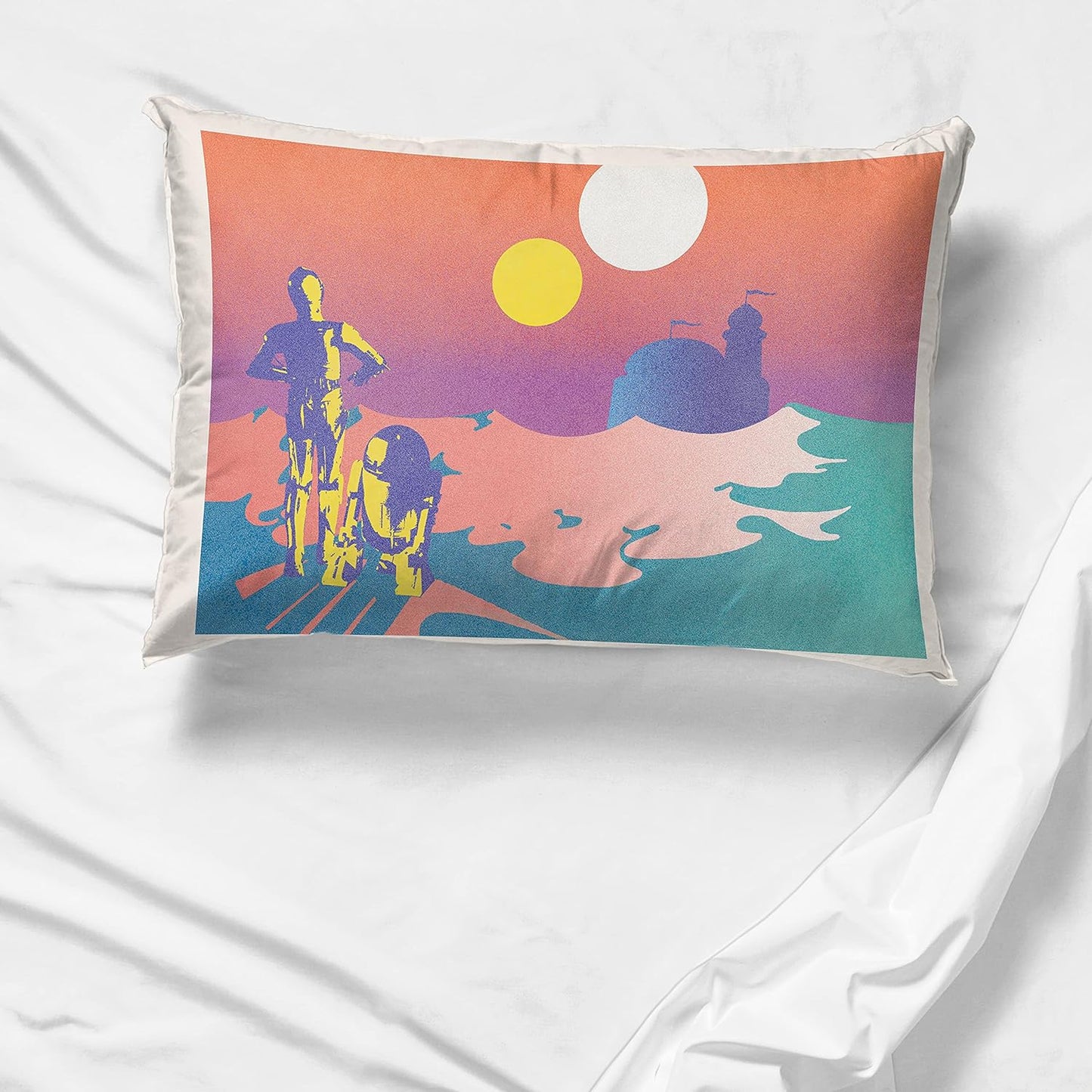 Star Wars Tatooine 1 Single Reversible Pillowcase - Double-Sided Kids Super Soft Bedding (Official Star Wars Product)