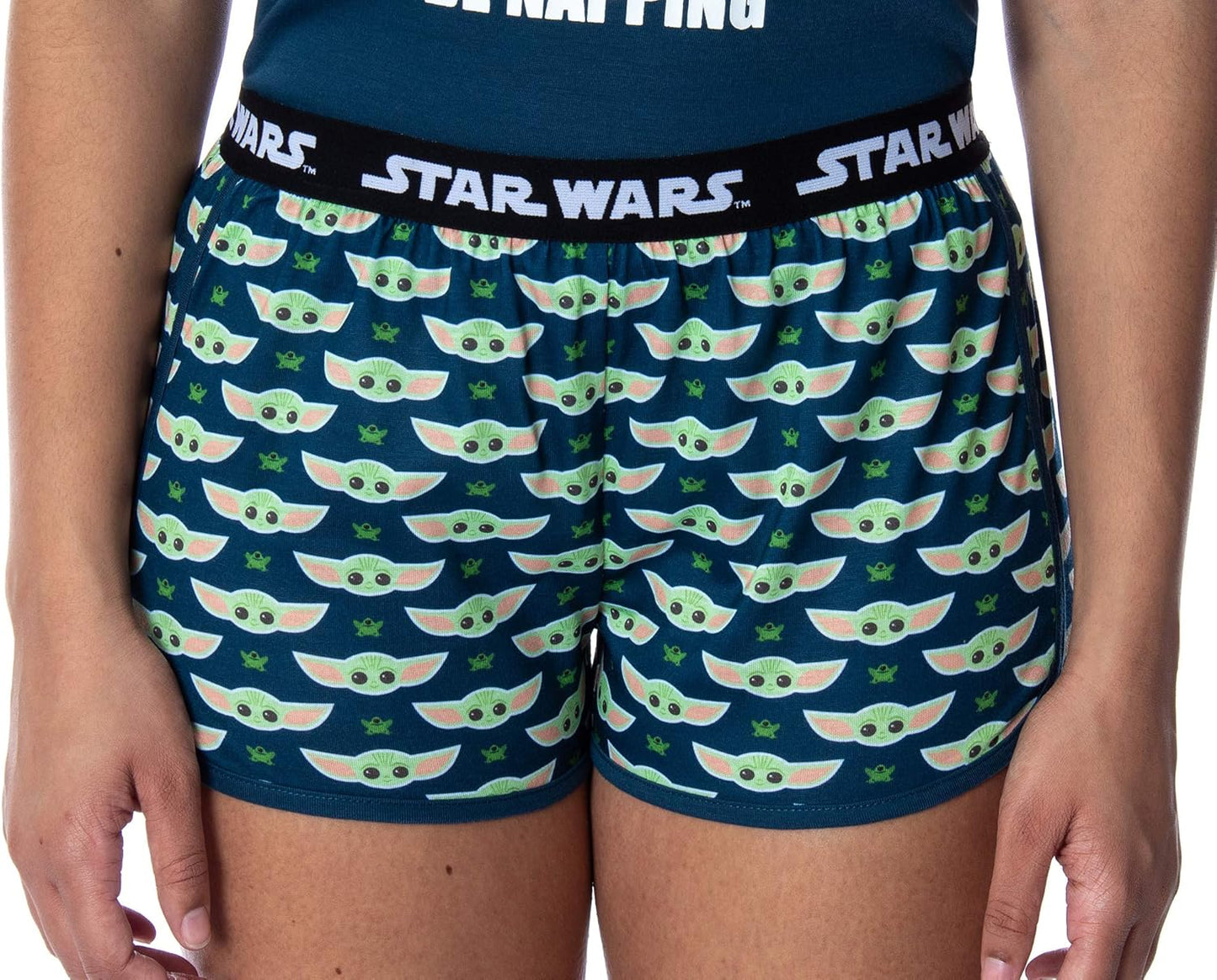 Star Wars Women'S the Mandalorian Baby Yoda Rather Be Napping Racerback Tank and Shorts Loungewear Pajama Set
