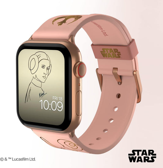 Star Wars - Leia Organa Rose Gold Smartwatch Band - Officially Licensed, Compatible with Every Size & Series of Apple Watch (Watch Not Included)