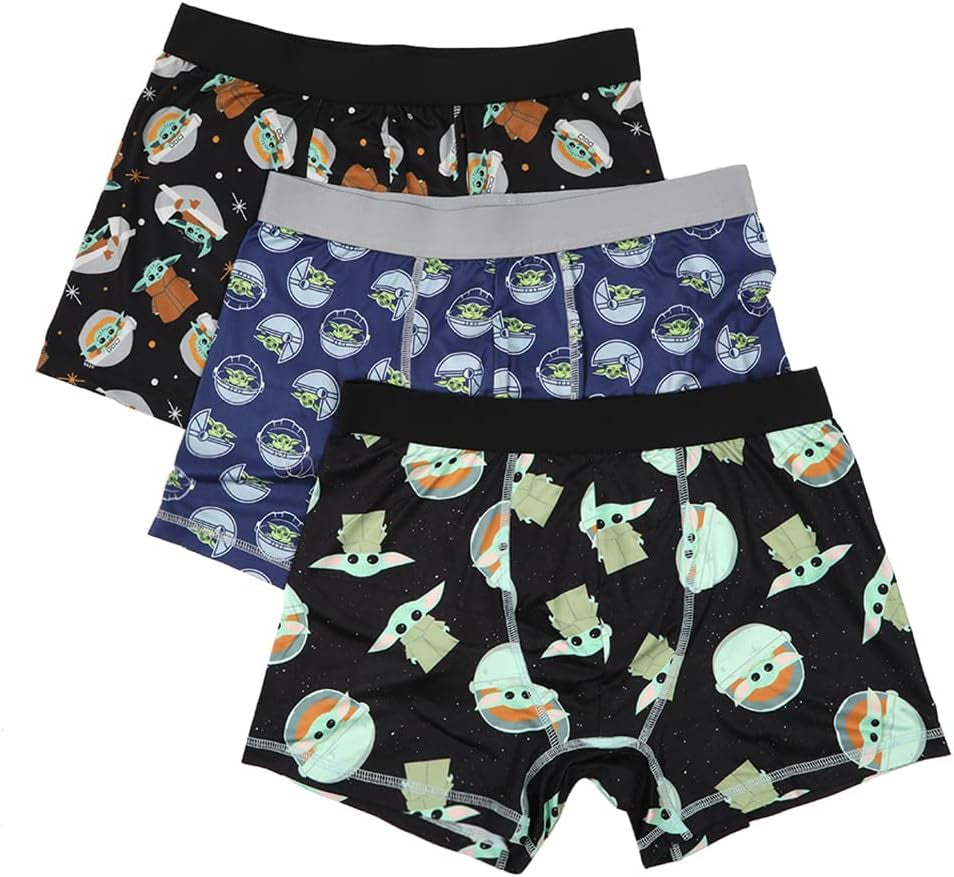 Star Wars Mandalorian the Child Character Mens 3Pk Boxer Briefs Set
