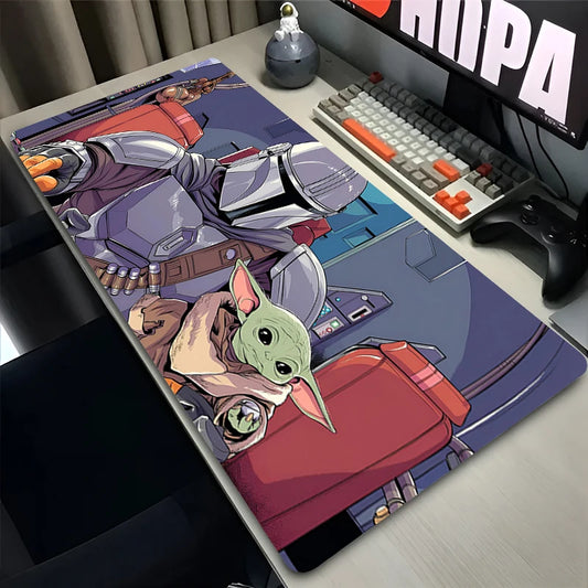 900X400 Gamer Mouse Pad S-Star Wars the Mandalorian Laptop Gamer Mousepad Office Gaming Desk Mat Pc Non-Slip Extended Mouse Mats