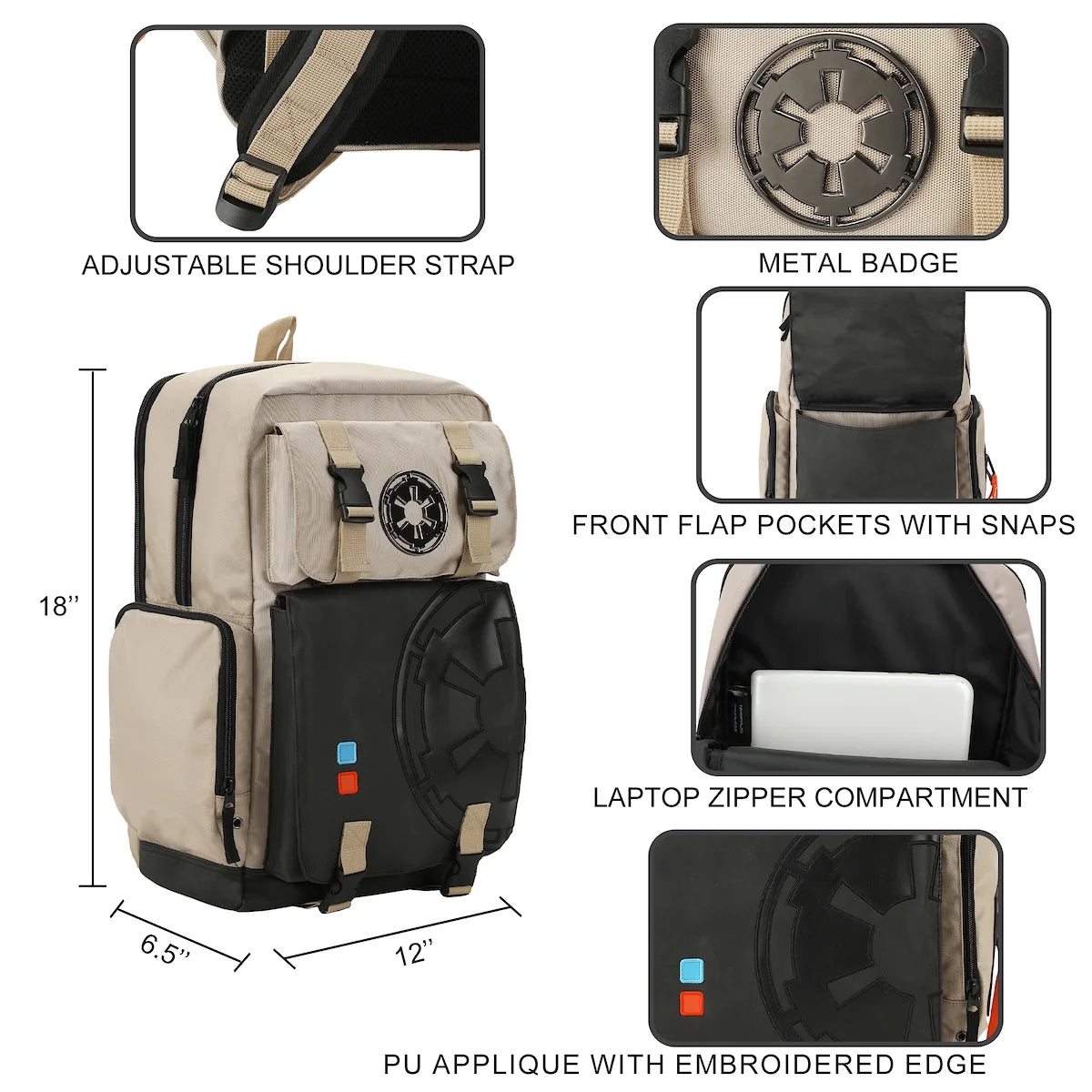 Star Wars Lightsaber-Themed White Built-Up Backpack