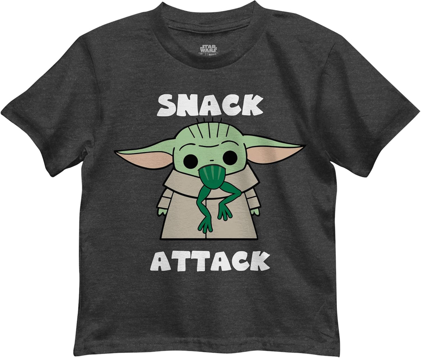Star Wars Mandalorian the Child Snack Attack Baby Yoda Toddler T-Shirt(Charcoal Heather, 2T Small)