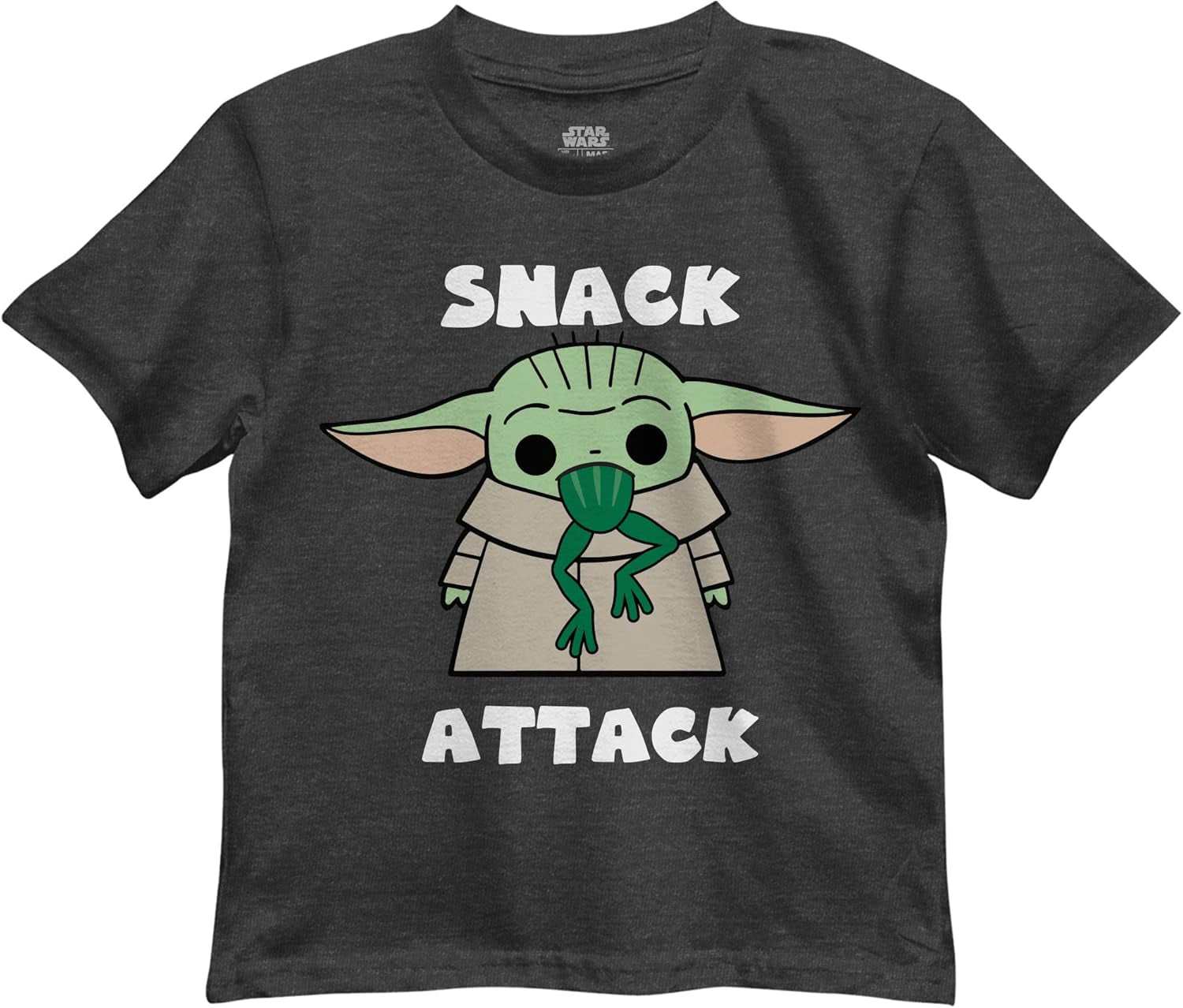 Star Wars Mandalorian the Child Snack Attack Baby Yoda Toddler T-Shirt(Charcoal Heather, 2T Small)