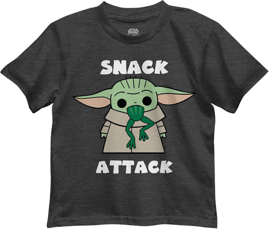 Star Wars Mandalorian the Child Snack Attack Baby Yoda Toddler T-Shirt(Charcoal Heather, 2T Small)