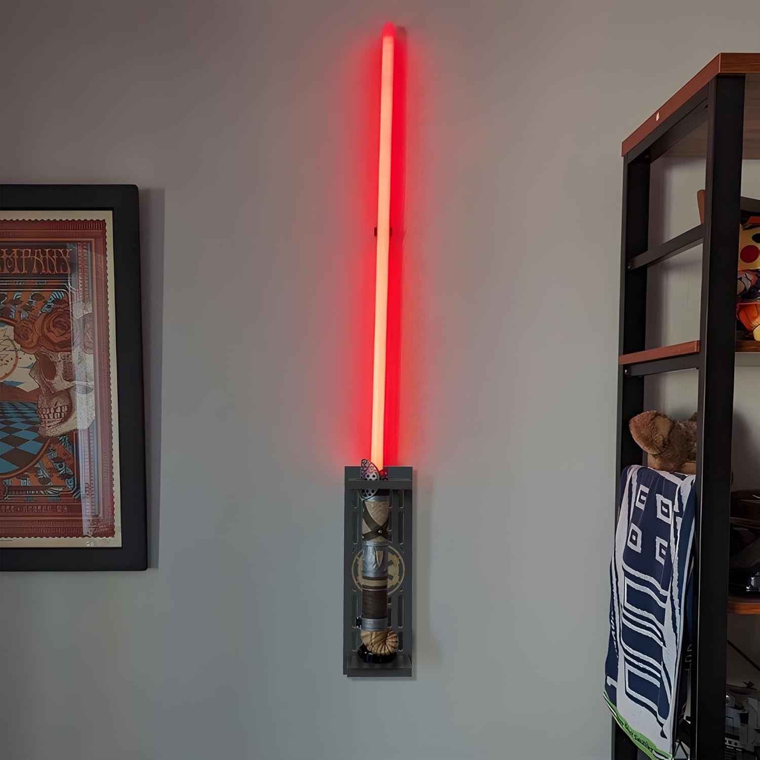 Lightsaber Wall Mount, Lightsaber Stand with Galactic Empire Logo, Lightsaber Wa