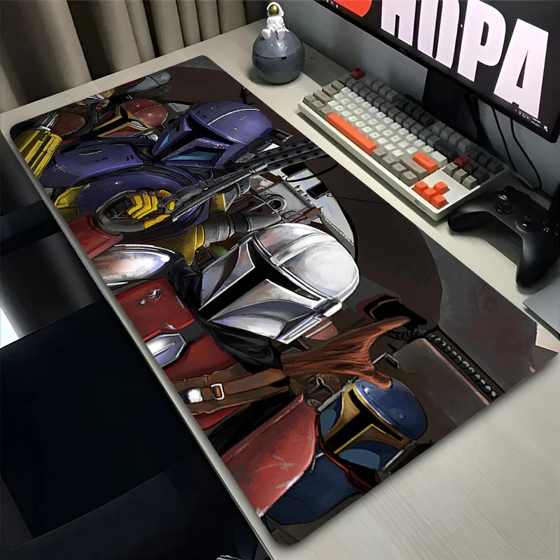 900X400 Gamer Mouse Pad S-Star Wars the Mandalorian Laptop Gamer Mousepad Office Gaming Desk Mat Pc Non-Slip Extended Mouse Mats