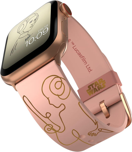 Star Wars - Leia Organa Rose Gold Smartwatch Band - Officially Licensed, Compatible with Every Size & Series of Apple Watch (Watch Not Included)
