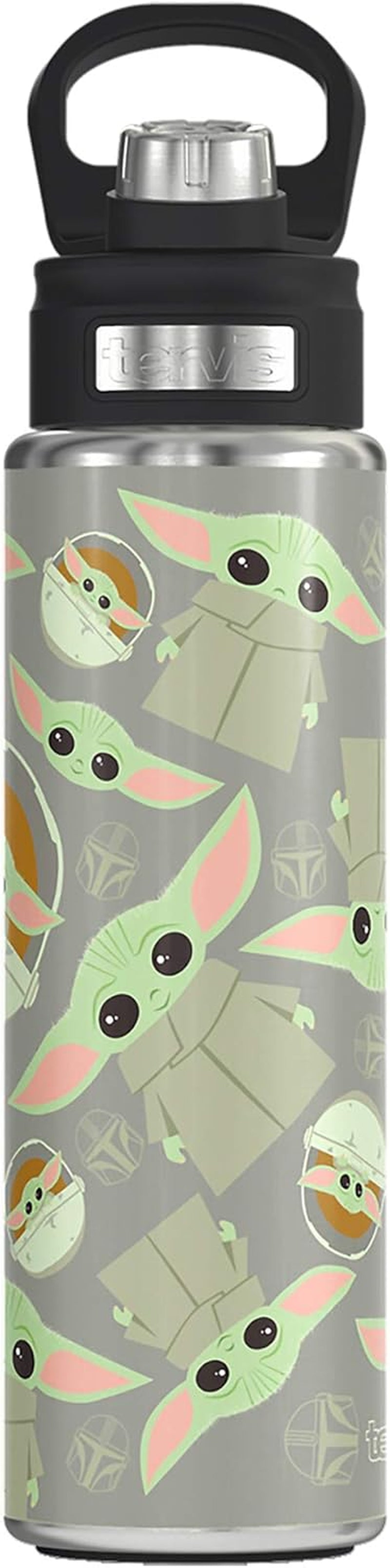 Star Wars the Mandalorian Child Pattern Water, 24 Oz Wide Mouth Bottle, Stainless Steel