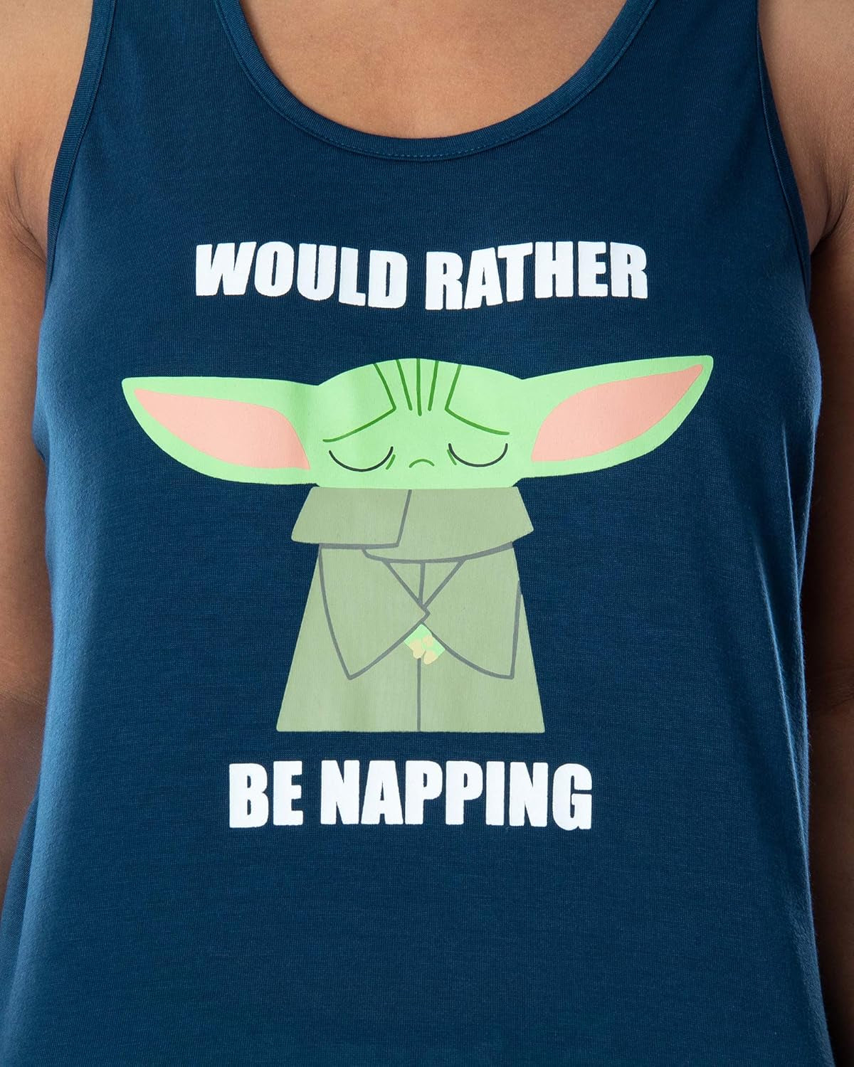 Star Wars Women'S the Mandalorian Baby Yoda Rather Be Napping Racerback Tank and Shorts Loungewear Pajama Set