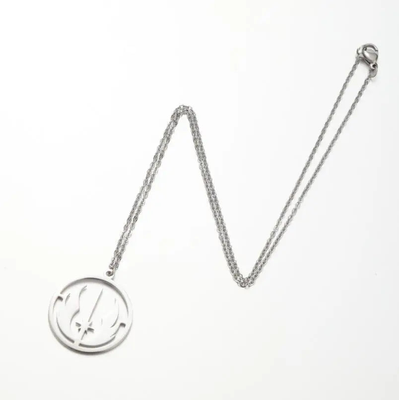 Stainless Steel Necklaces Jedi Order Symbol Logo Pendant Chain Star Wars Gothic Necklace for Women Jewelry Hip Hop Man Gifts