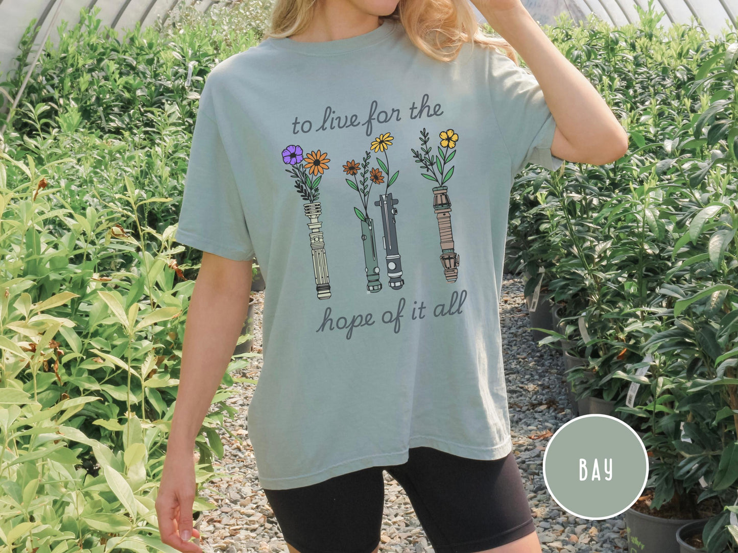 Floral Light Saber Comfort Colors Shirt, August Lyrics Shirt, to Live for the Hope, Flower Star Wars Tee, Galaxy'S Edge, Hollywood Studios