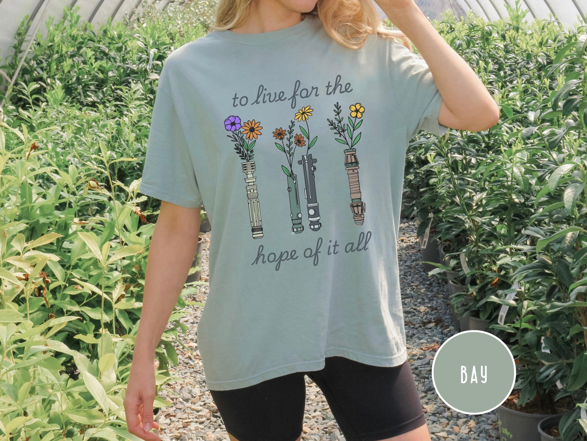 Floral Light Saber Comfort Colors Shirt, August Lyrics Shirt, to Live for the Hope, Flower Star Wars Tee, Galaxy'S Edge, Hollywood Studios